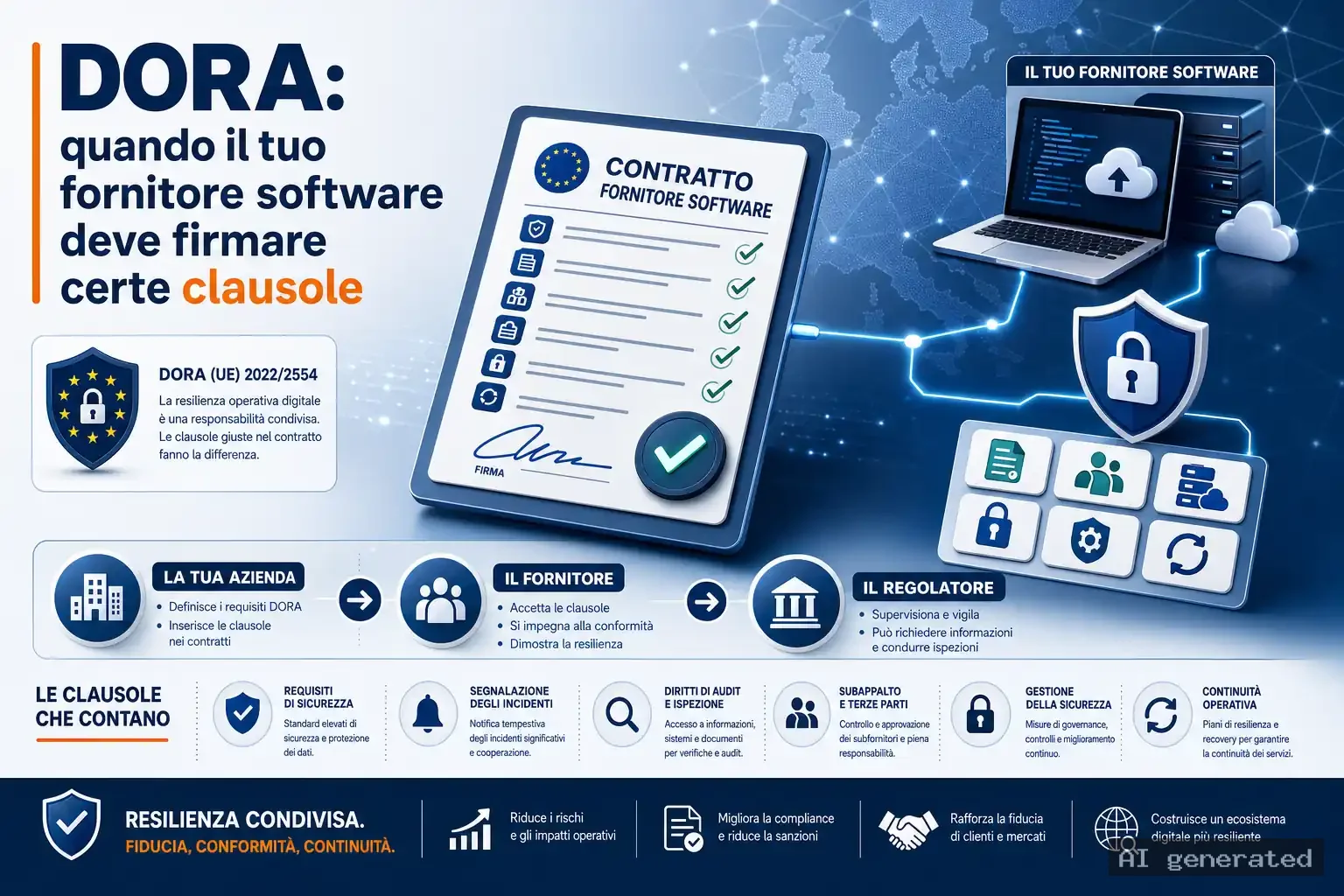 DORA: quando il tuo fornitore software deve firmare certe clausole