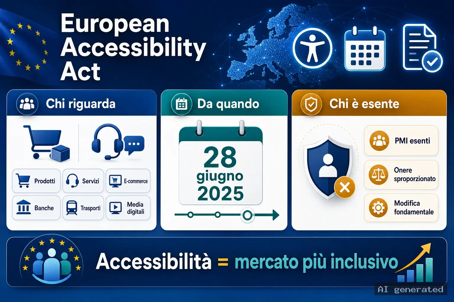 European Accessibility Act: chi riguarda, da quando, chi è esente